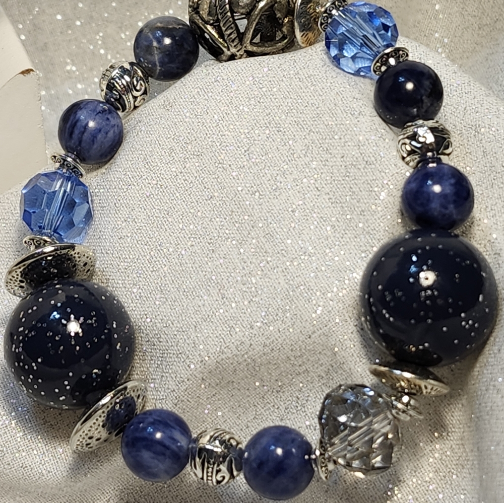 Blue Beaded Bracelet